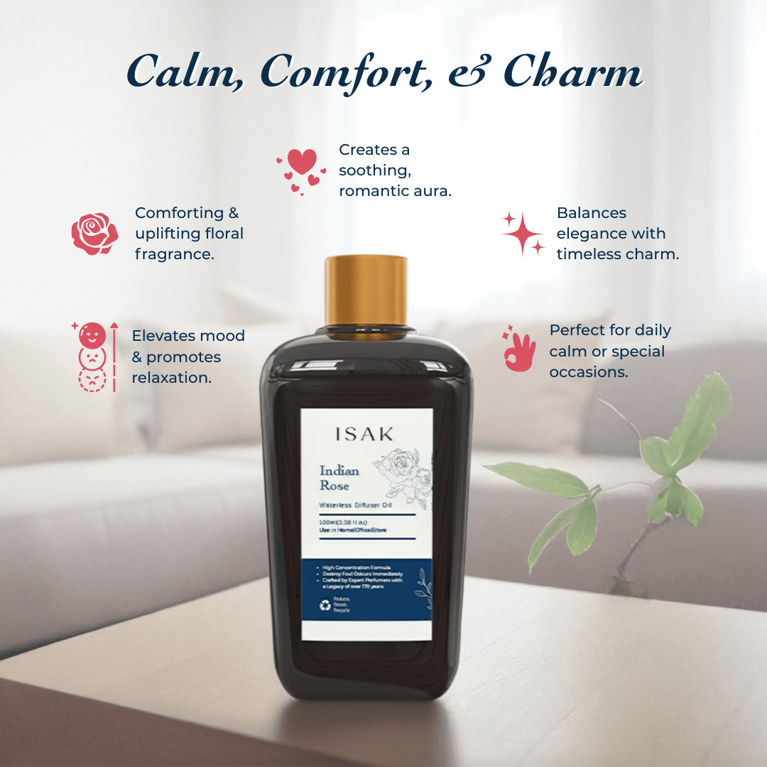 ISAK Home Fragrance 100ml Indian Rose Waterless Diffuser Oil