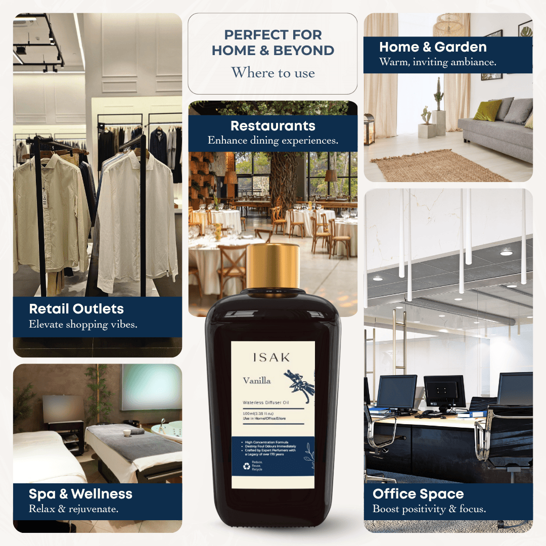 ISAK Home Fragrance 100ml Vanilla Waterless Diffuser Oil