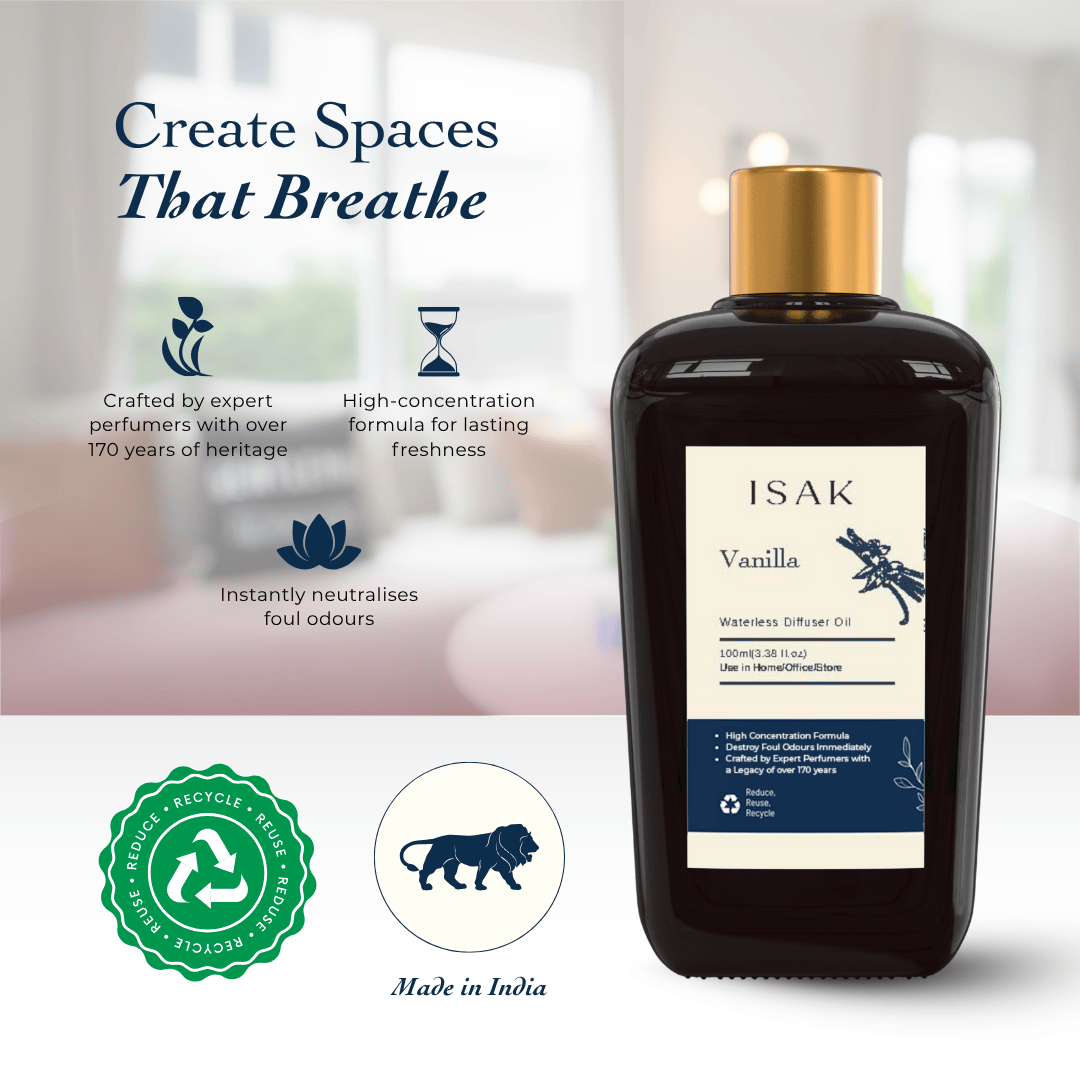 ISAK Home Fragrance 100ml Vanilla Waterless Diffuser Oil