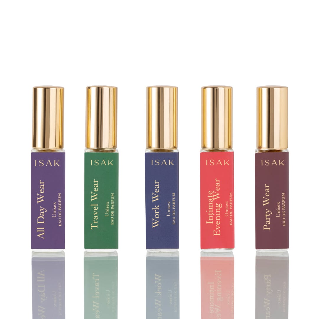 The Occasion Series Parfumfläschchen im Nahblick, goldene Sprühköpfe