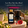 Cordless aroma diffuser and Indian Rose fragrance oil, gold-capped diffuser and bottle, 100ml
