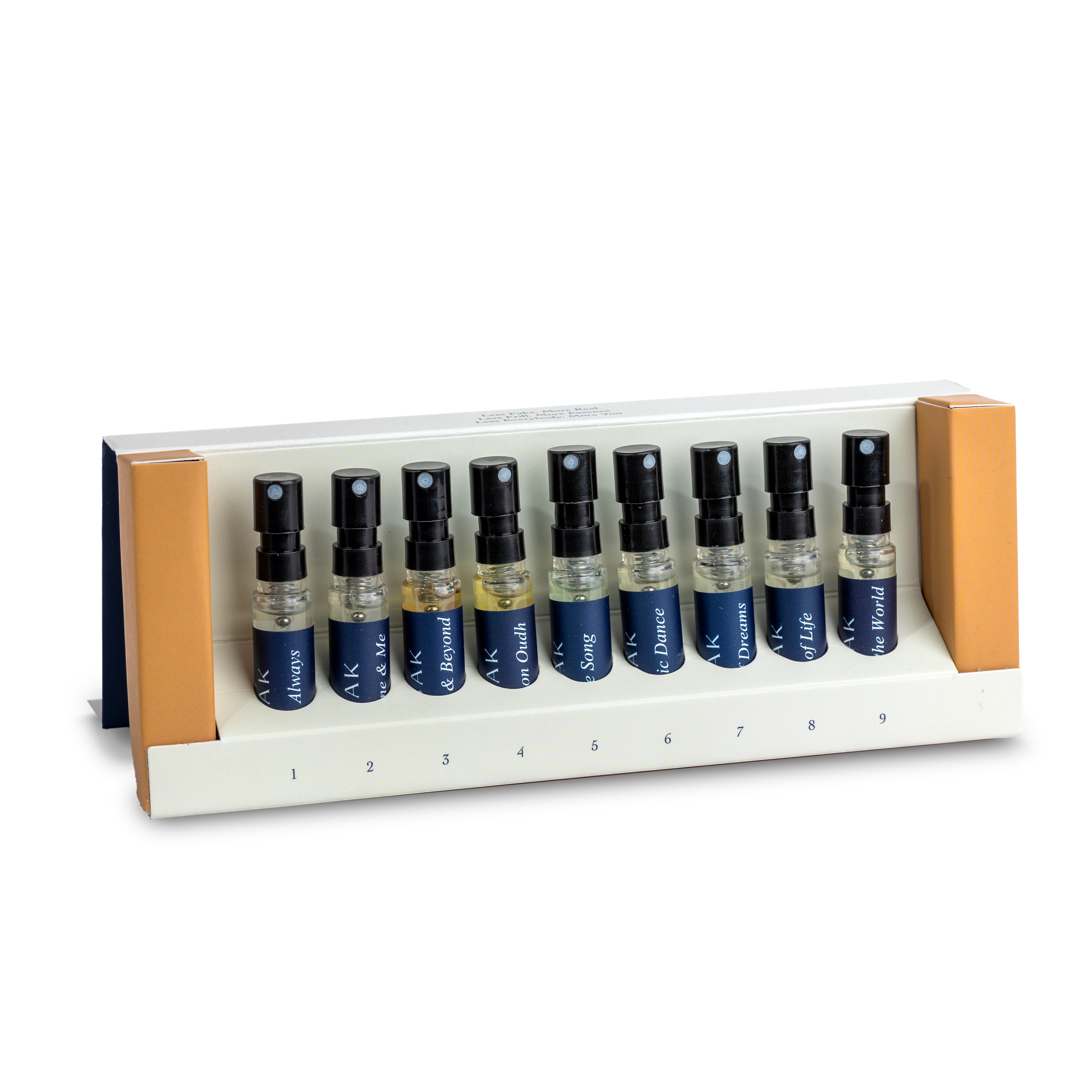 sample collection of the 9 unisex perfumes