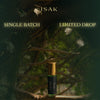 ISAK Khus Attar 3ml roller bottle with gold cap and dark blue label