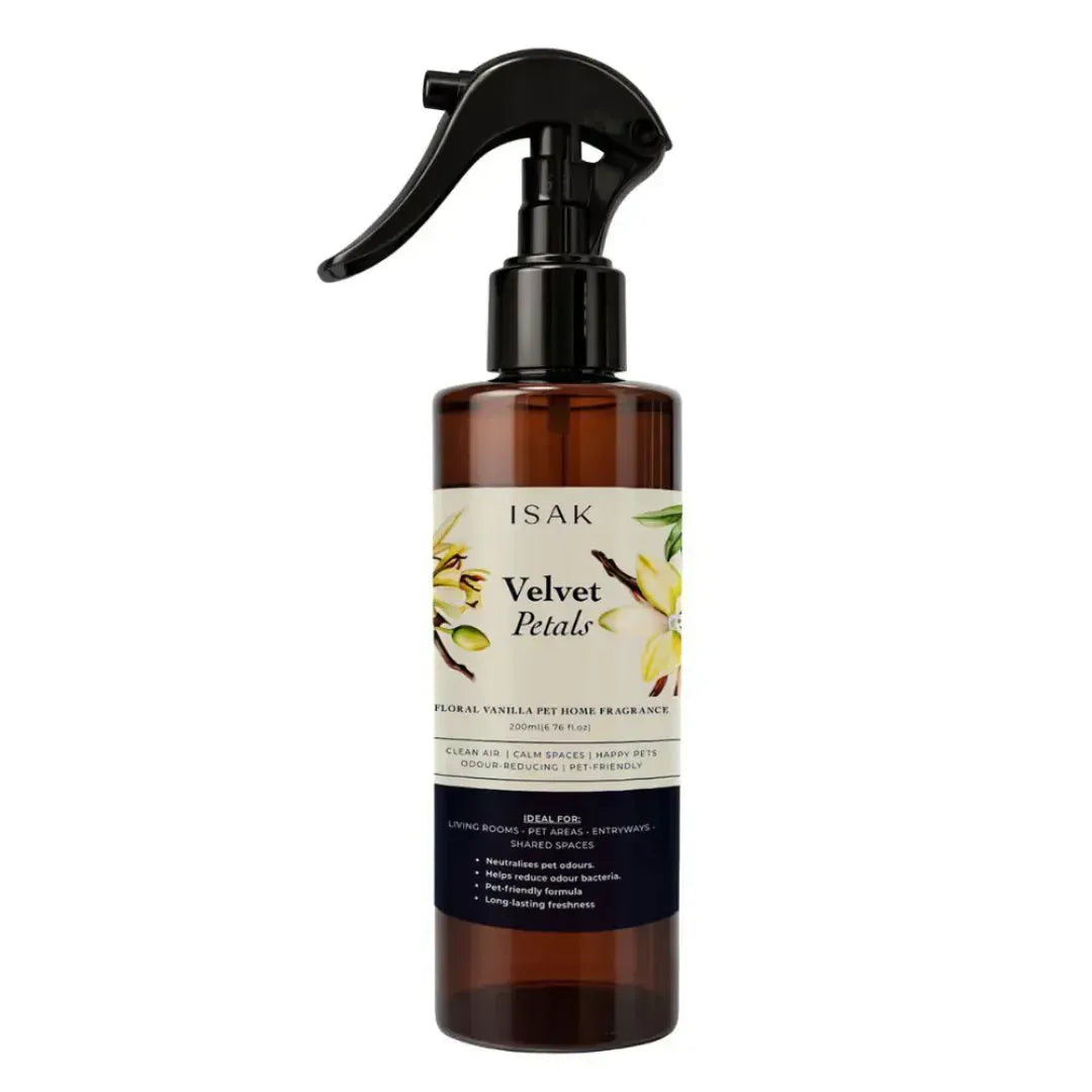 Velvet Petals fragrance spray bottle, black trigger, front label visible