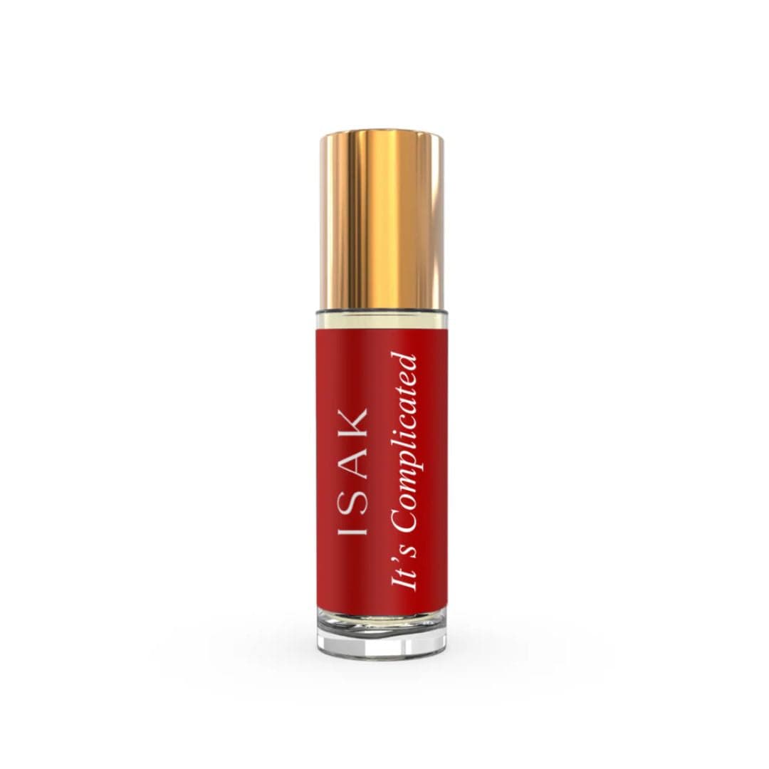 Attar Minis Rollerflakon, rotes Glas, goldene Kappe, 3 ml