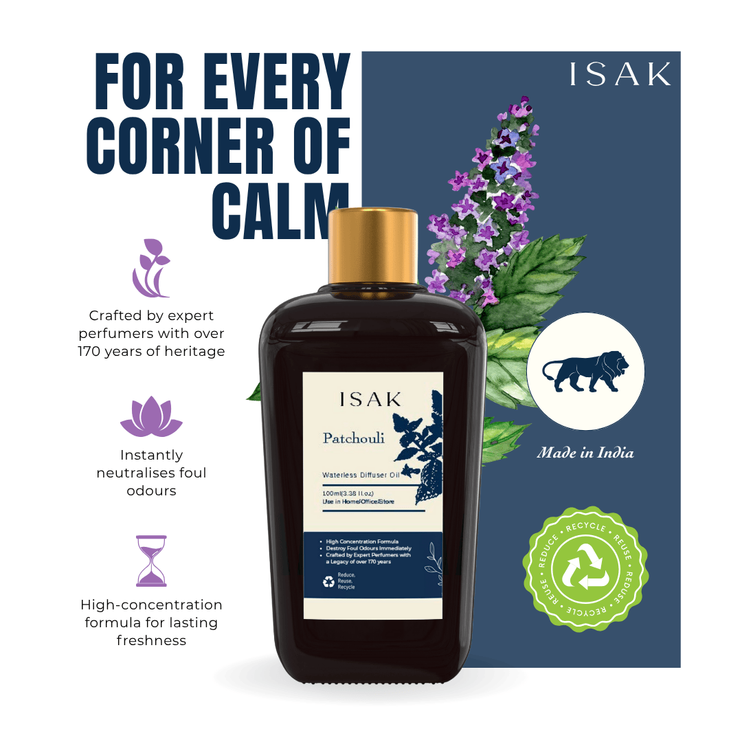 ISAK Diffuser Oil 100ml Patchouli Waterless Diffuser Oil