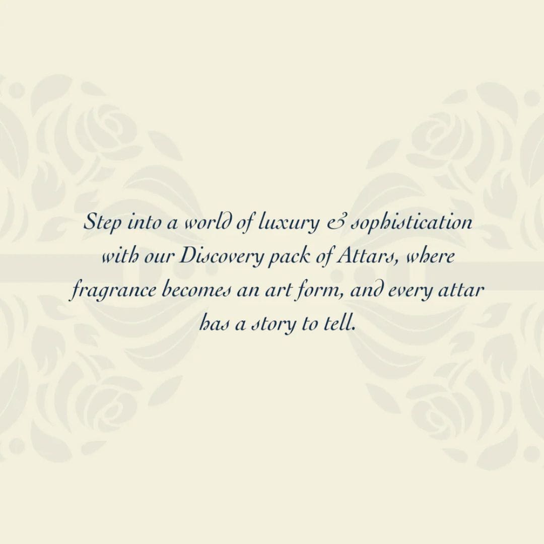 Discovery Pack Attars card text: 'Step into a world of luxury & sophistication...'
