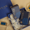 Gift Pack perfumes: dark blue boxes with filler and small perfume bottle