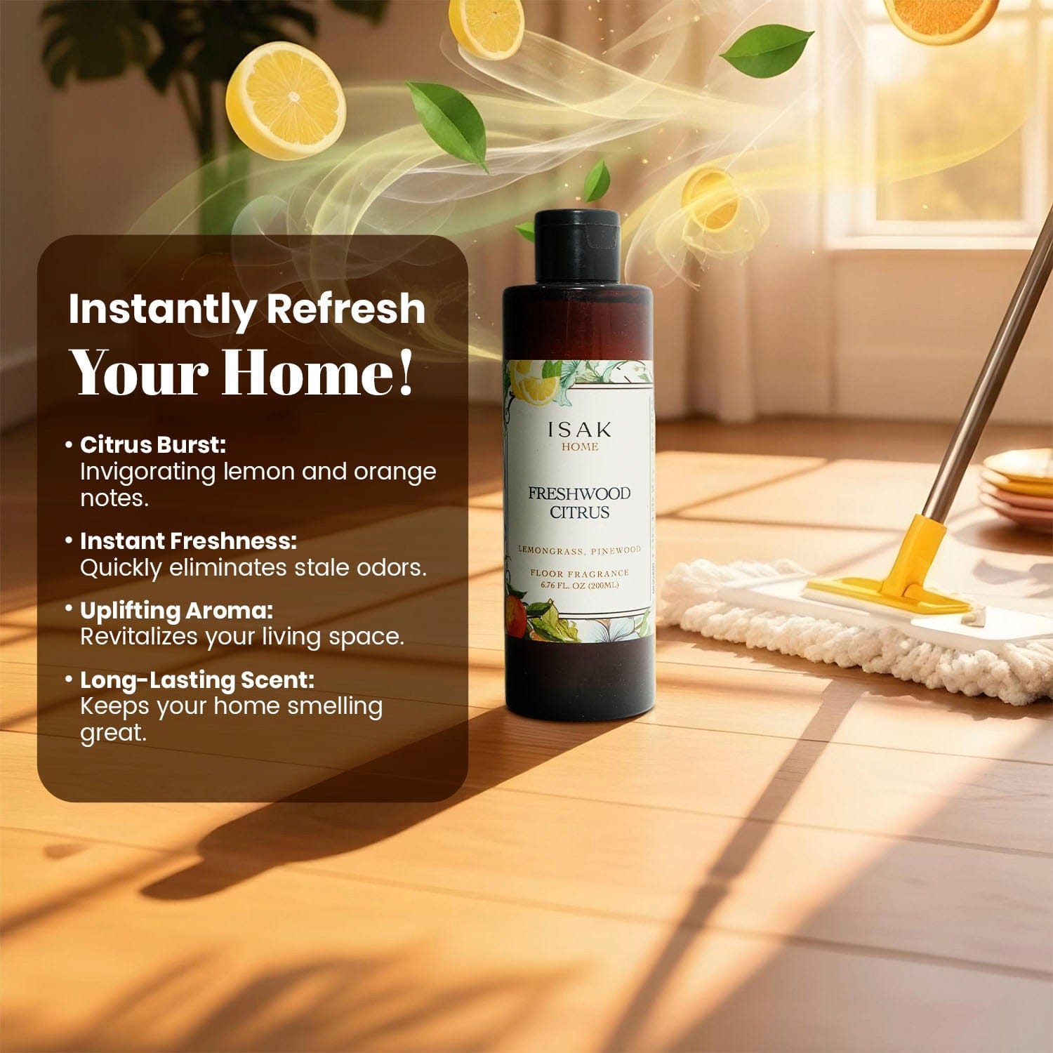 ISAK Home Fragrance 200ml Freshwood Citrus Floor Fragrance