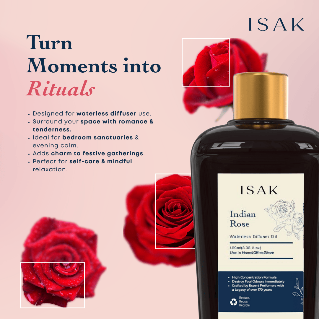 ISAK Home Fragrance 100ml Indian Rose Waterless Diffuser Oil