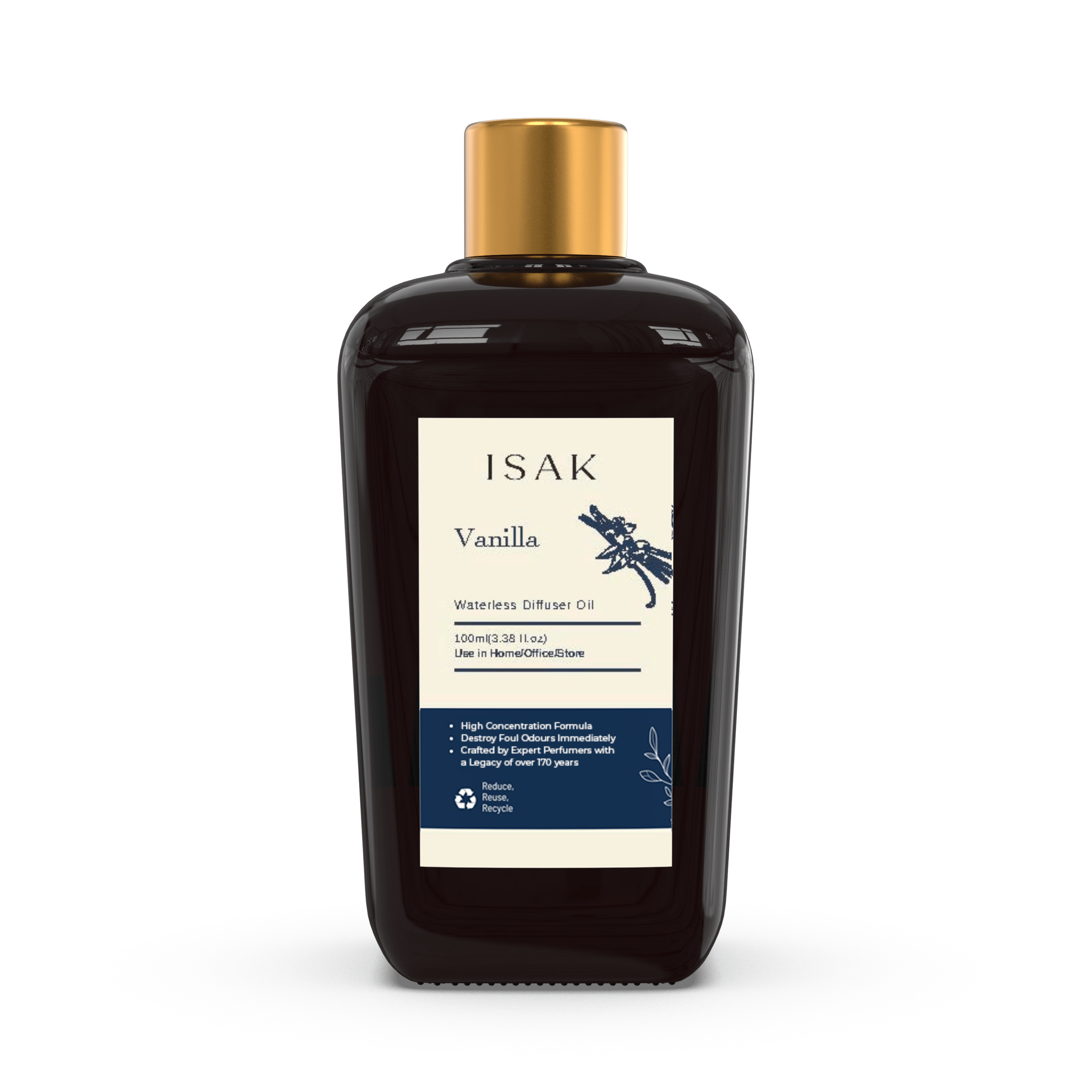 ISAK Home Fragrance 100ml Vanilla Waterless Diffuser Oil