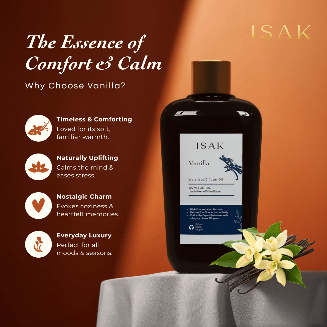 ISAK Home Fragrance 100ml Vanilla Waterless Diffuser Oil