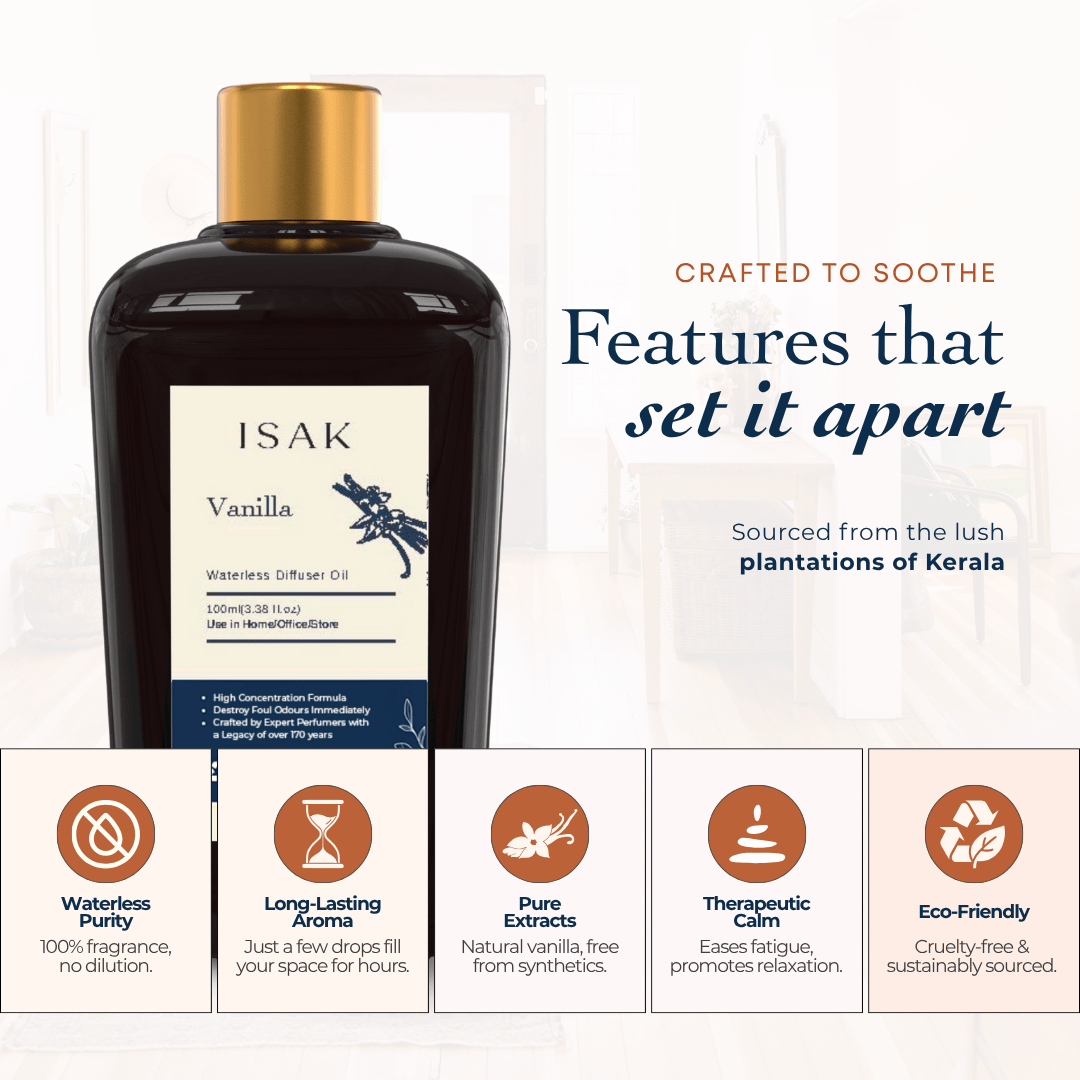 ISAK Home Fragrance 100ml Vanilla Waterless Diffuser Oil