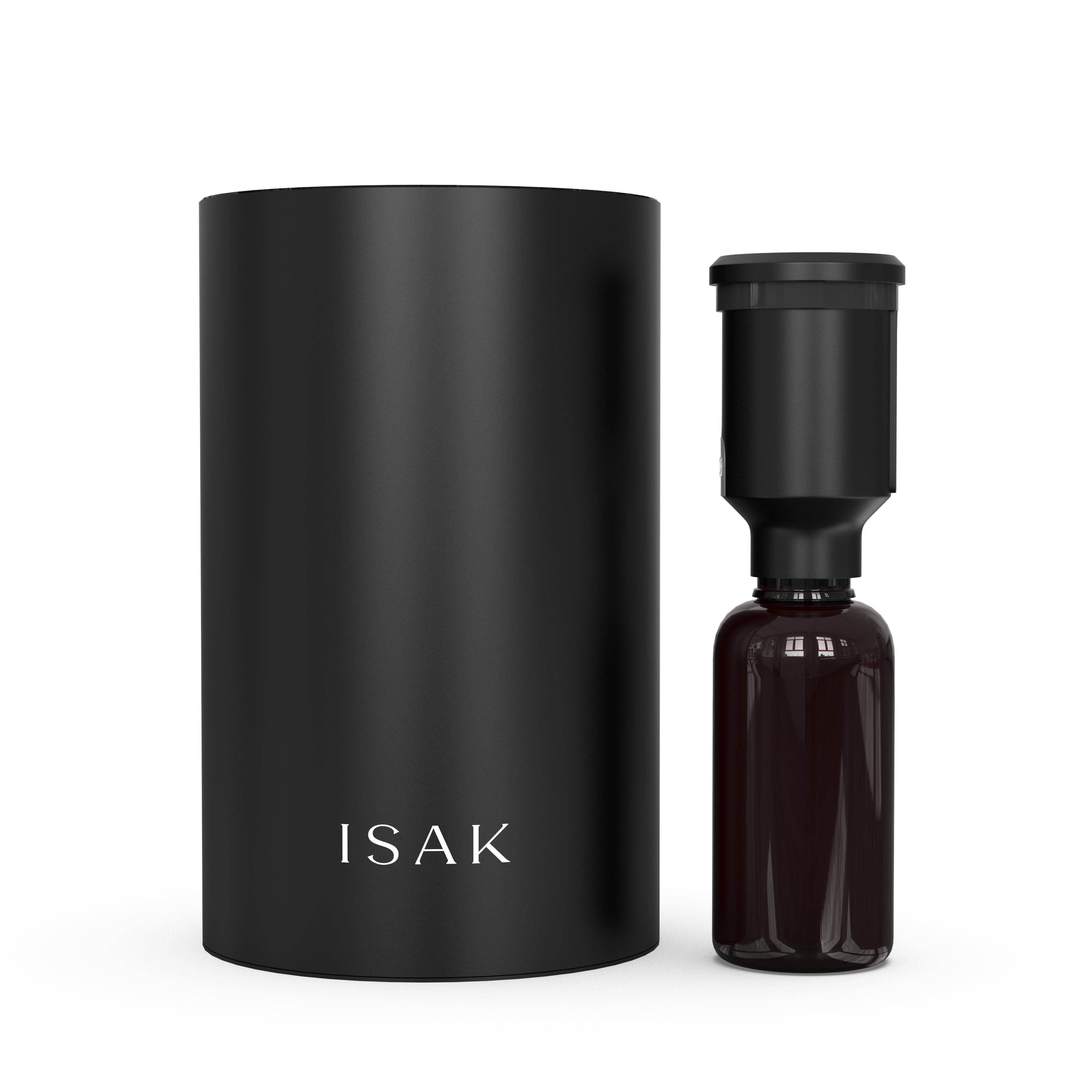 Black waterless diffuser machine with small fragrance oil bottle