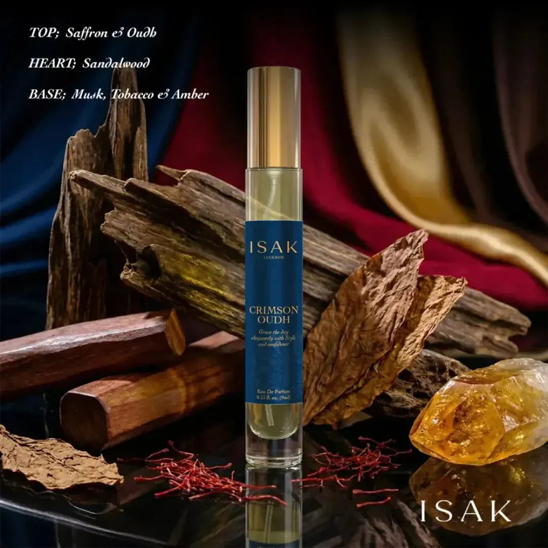 Crimson Oudh by ISAK perfume mini, 9ml clear bottle with gold cap