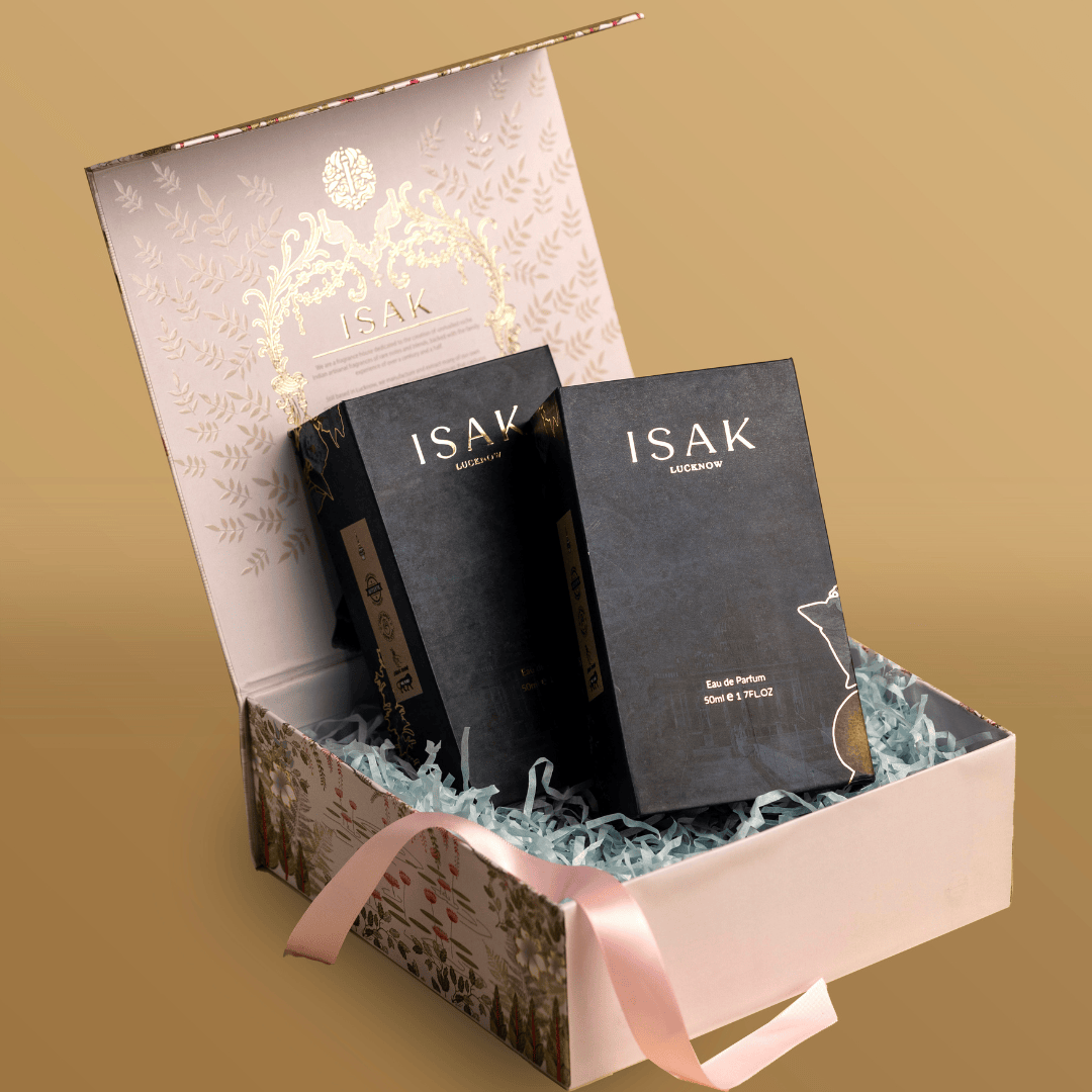 Gift Pack Perfumes Signature open box with ISAK perfume boxes and bottles